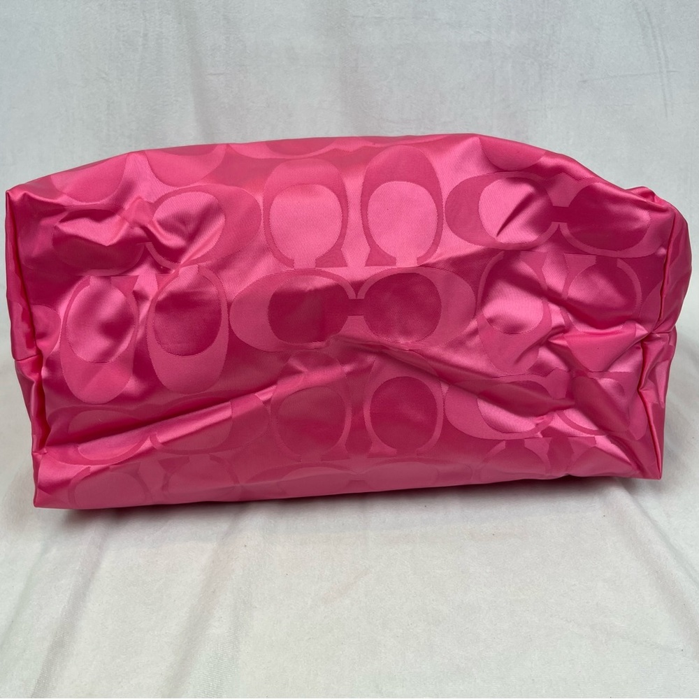 Coach Getaway Signature Fuchsia Nylon Large Packable Weekender Tote Bag F77321 - Picture 7 of 16